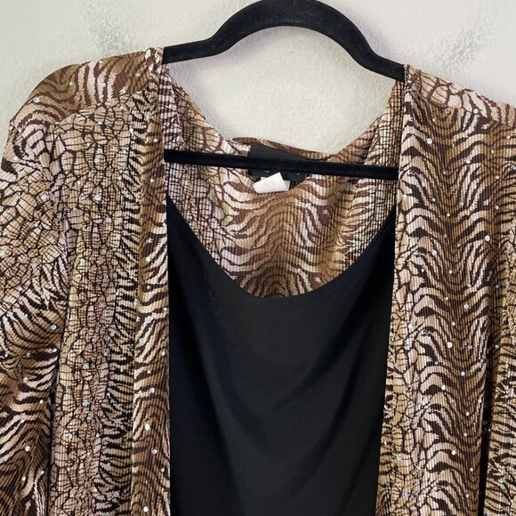 Maggie Barnes Womens Plus 3X Crinkled Cardigan Attached Tank Top 3/4 Sleeve - Picture 5 of 12